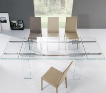 Table contemporaine / en verre trempé /...