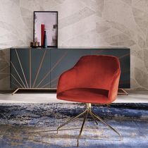 Chaise contemporaine / en tissu / avec piètement...
