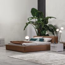 Lit double / contemporain / tapissé / avec...