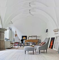 Fauteuil contemporain / en tissu / avec...
