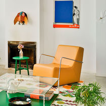 Fauteuil club contemporain / en tissu /...