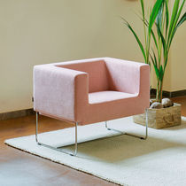 Fauteuil contemporain / en tissu / marron...