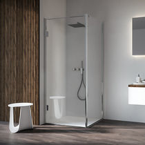 Cabine de douche en verre trempé / en inox...