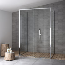 Cabine de douche en verre trempé / en inox...