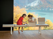 Banc contemporain / en tissu / avec dossier