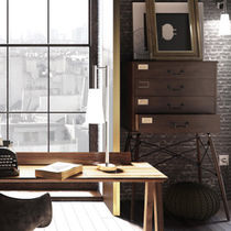 Lampe de table / en fer / en verre / en...