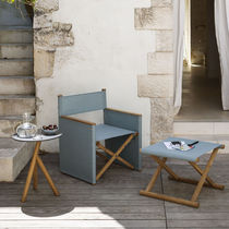 Fauteuil contemporain / en tissu / en teck...