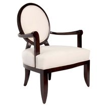 Fauteuil classique / en tissu / médaillon