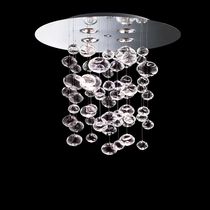 Lustre contemporain / en acier poli / en...