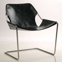 Chaise contemporaine / en cuir / cantilever