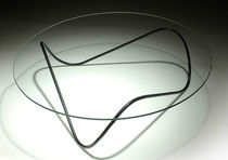 Table basse contemporaine / en verre / ronde