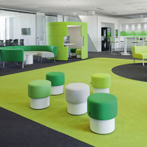 Pouf contemporain / en tissu / rond / professionnel