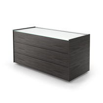 Armoire de classement basse / en cuir /...