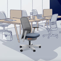 Fauteuil de bureau contemporain / en tissu...