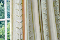 Tissu pour rideaux / à motif / en lin