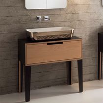 Meuble vasque à poser / en bois / contemporain...
