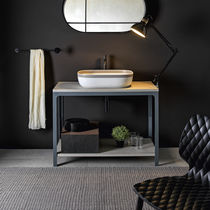 Console pour lavabo en métal / en bois
