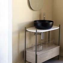 Vasque console / en céramique / avec étagère...