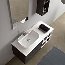 Meuble vasque double / suspendu / en bois...