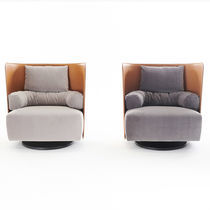 Fauteuil pivotant / contemporain / en peau...