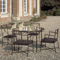 Table à manger contemporaine / en verre...