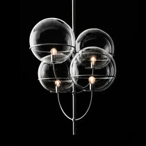 Suspension / en métal / en verre / contemporaine