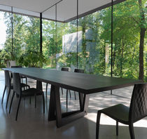 Table contemporaine / en bois / rectangulaire