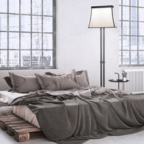 Lampe sur pied / en acier / en tissu / contemporaine