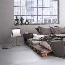 Lampe de table / en acier / en tissu / contemporaine