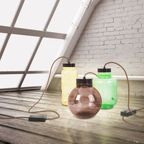Lampe de table / en acier / en verre / contemporaine