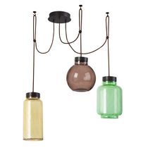 Suspension / en acier / en verre / contemporaine