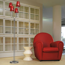 Lampe sur pied / en métal / en verre / contemporaine