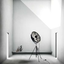 Lampe de sol / en acier / en tissu / contemporaine