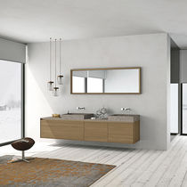 Meuble vasque double / suspendu / en chêne...