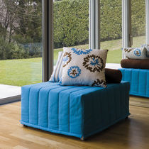 Pouf contemporain / en tissu / carré / lit