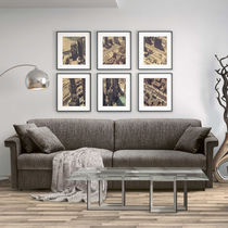 Canapé lit / contemporain / gris / bleu