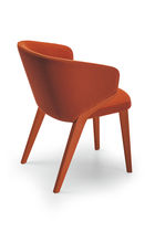 Chaise contemporaine / tapissée / en frêne...