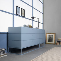 Commode contemporaine / en métal / bleue