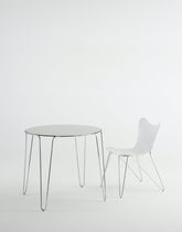 Table contemporaine / en bois / ronde /...