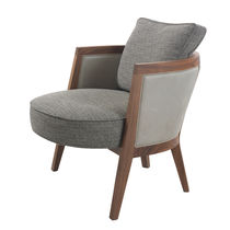 Fauteuil contemporain / en noyer / en tissu...