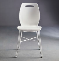 Chaise contemporaine / tapissée / piètement...