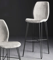Chaise de bar contemporaine / tapissée /...