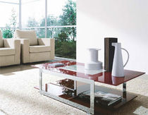 Table basse contemporaine / en verre / rectangulaire