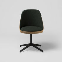 Chaise contemporaine / tapissée / avec accoudoirs...
