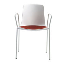 Chaise contemporaine / tapissée / avec accoudoirs...