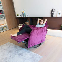 Fauteuil relax contemporain / en cuir /...