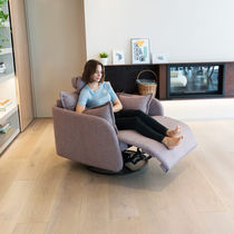 Fauteuil relax contemporain / en cuir /...