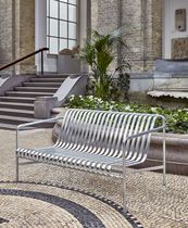 Banc de jardin contemporain / en acier galvanisé...