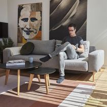 Canapé lit / contemporain / marron / gris
