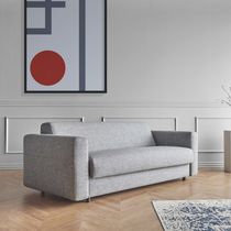 Canapé lit / compact / contemporain / marron